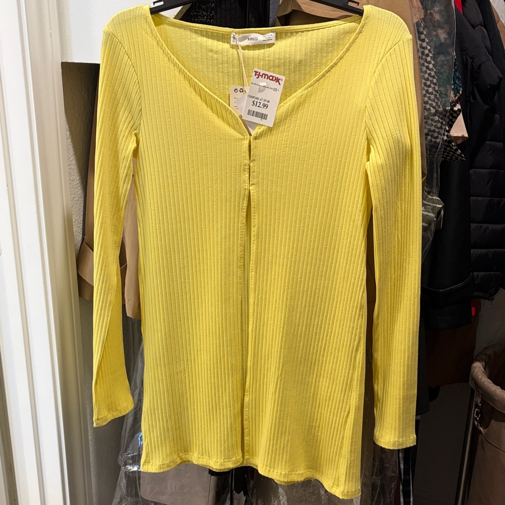 Mango Yellow Ribbed Top